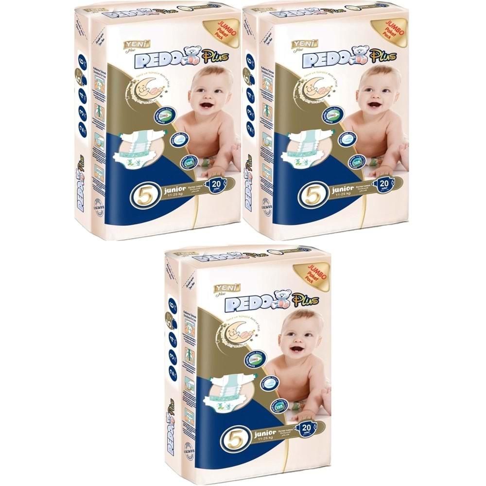 Pedo Plus Bebek Bezi Beden:5 (11-25KG) Junior 60 Adet Jumbo Fırsat Pk