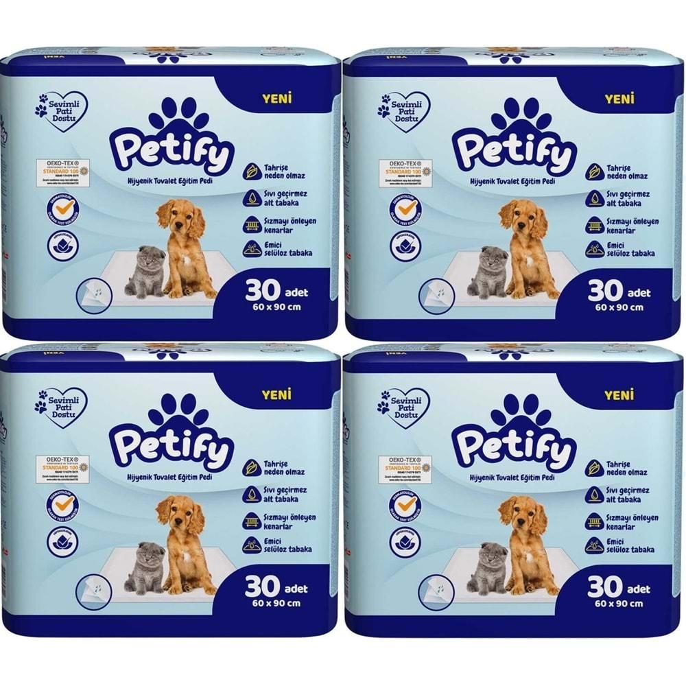 Petify Evcil Hayvan Tuvalet Eğitim Pedi 60*90CM 120 Adet (4PK*30)