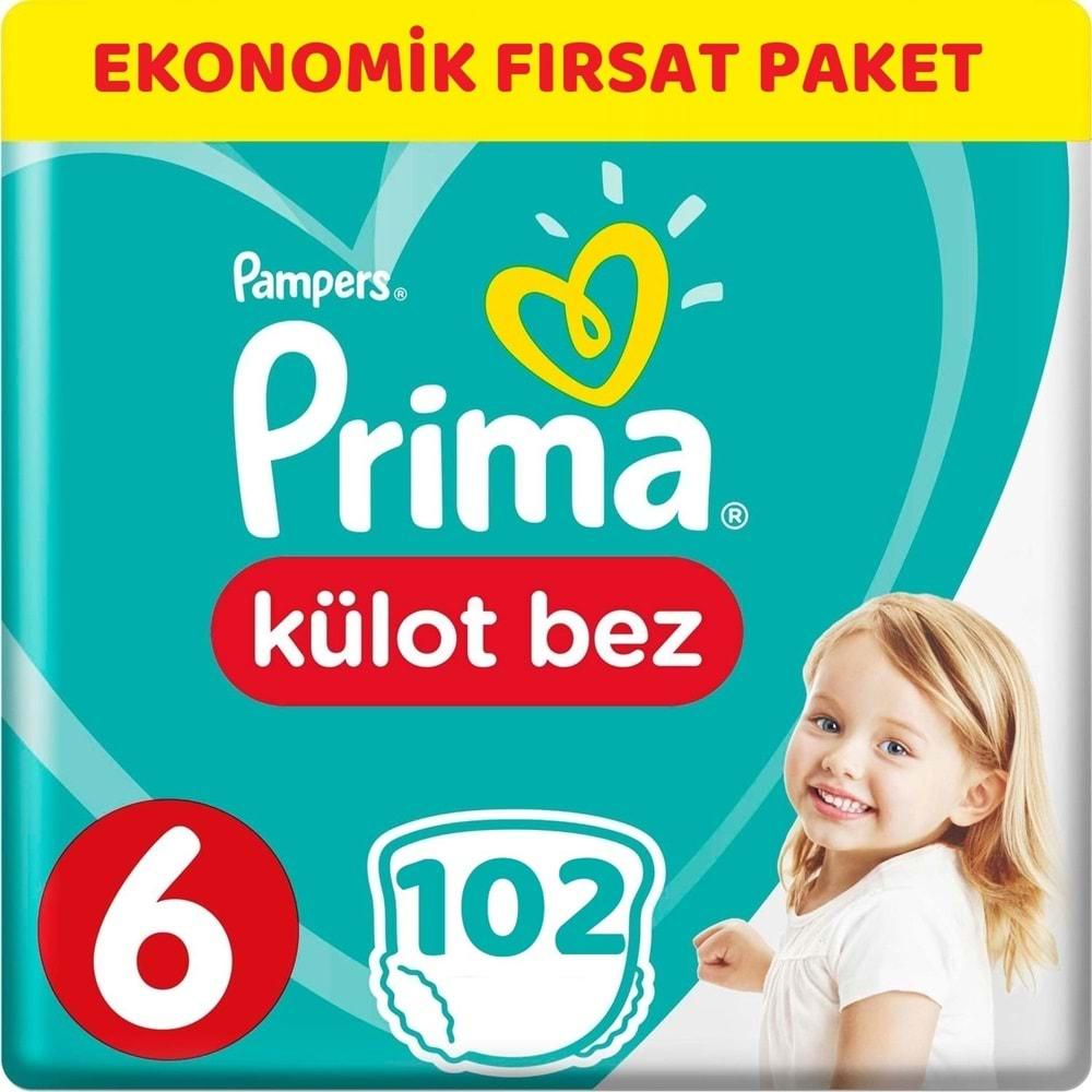 Prima Külot Bebek Bezi Beden:6 (15+Kg) XL 102 Adet Ekonomik Fırsat Pk