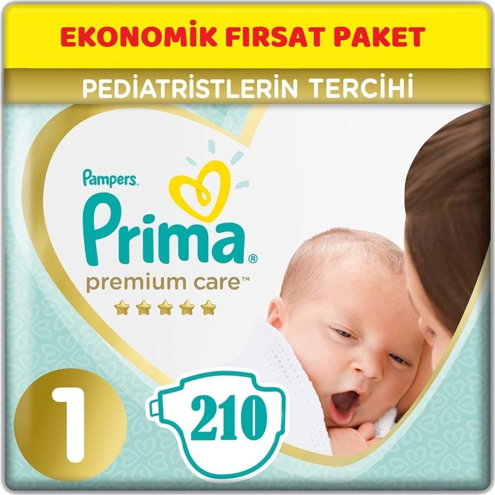 Prima Premium Care Bebek Bezi Beden:1 (2-5Kg) Yeni Doğan 210 Adet Ekonomik Fırsat Pk