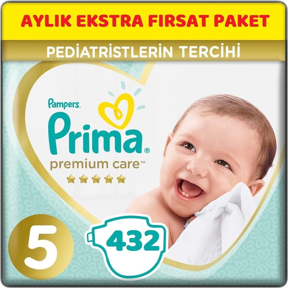 Prima Premium Care Bebek Bezi Beden:5 (11-16Kg) Junior 432 Adet Aylık Ekstra Fırsat Pk