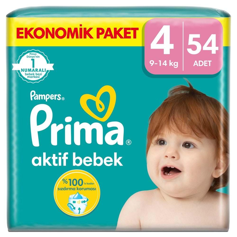 Prima Bebek Bezi Beden:4 (9-14Kg) Maxi 108 Adet Süper Ekonomik Pk