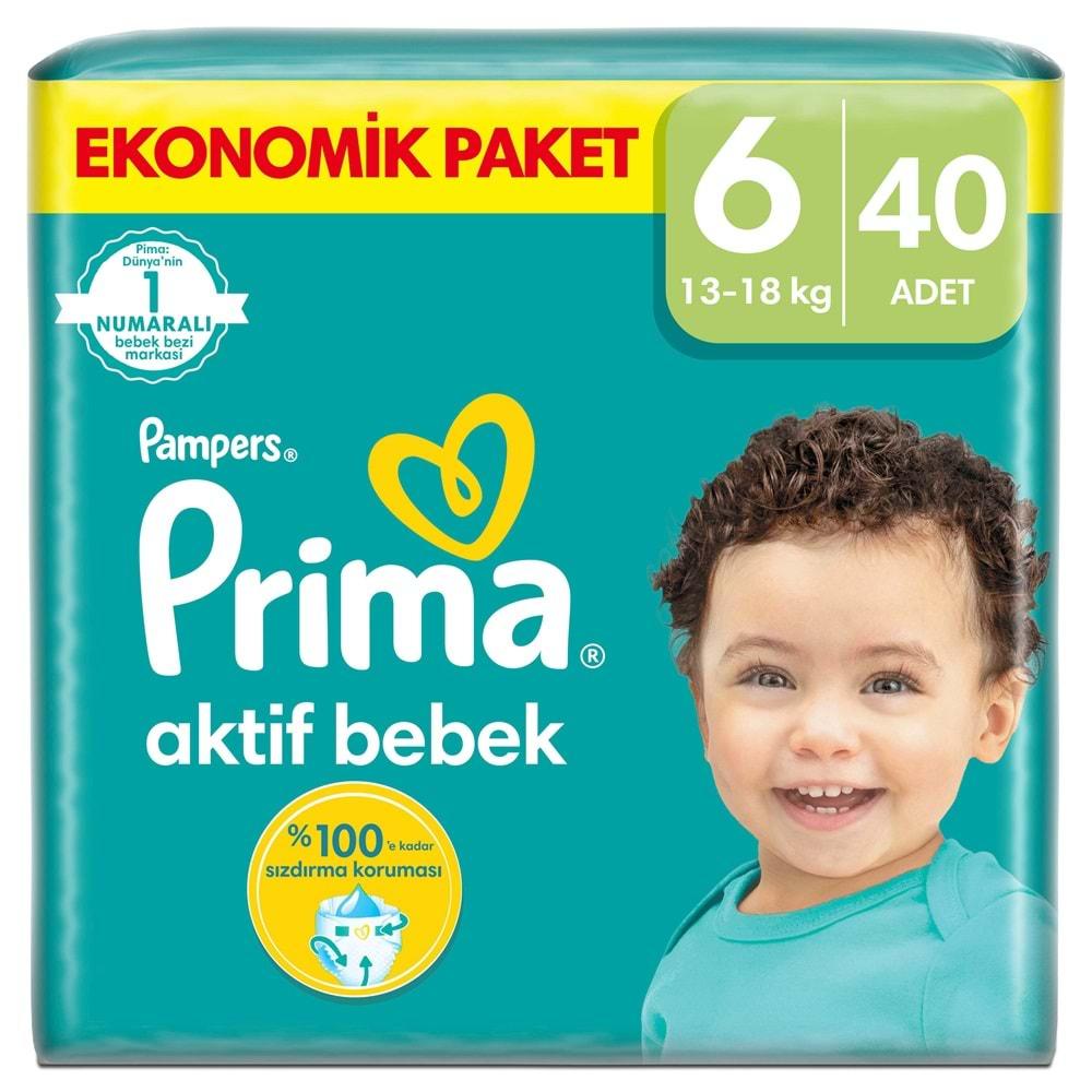 Prima Bebek Bezi Beden:6 (13-18Kg) Extra Large 80 Adet Süper Ekonomik Pk