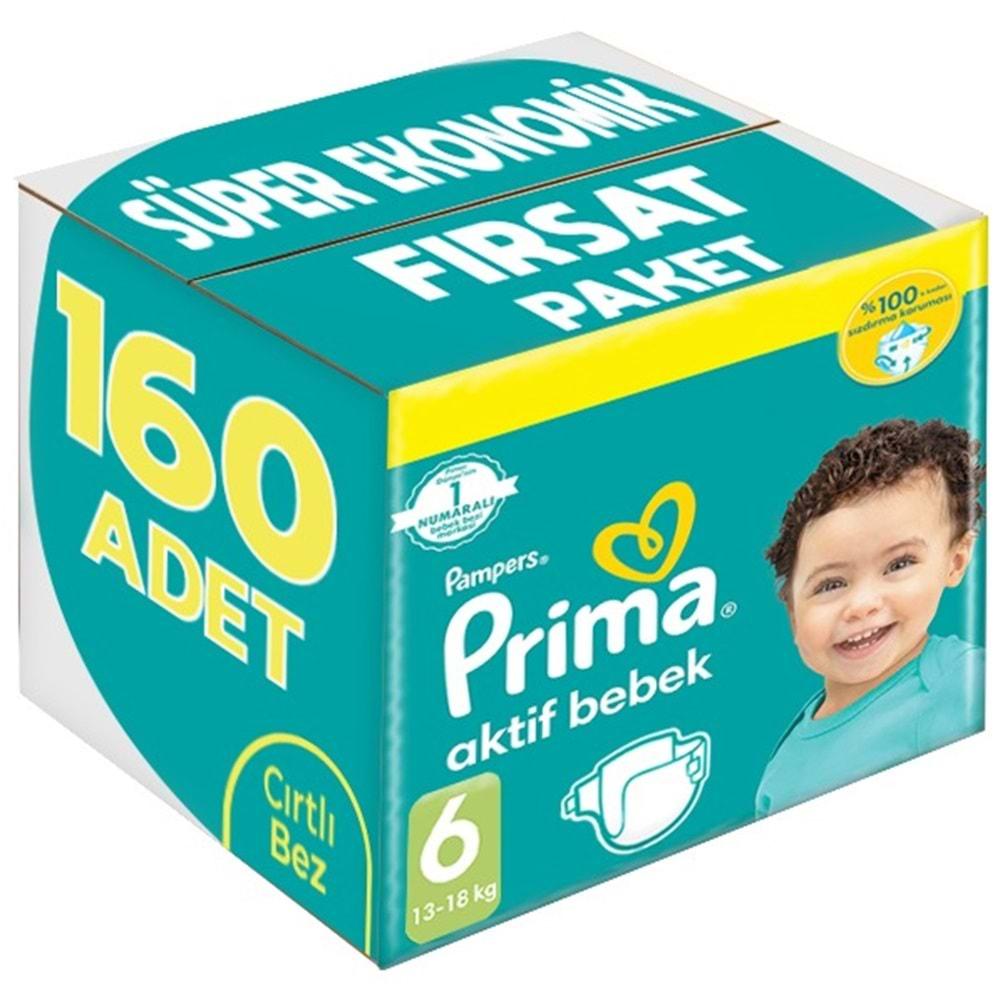 Prima Bebek Bezi Beden:6 (13-18Kg) Extra Large 160 Adet Süper Ekonomik Fırsat Pk