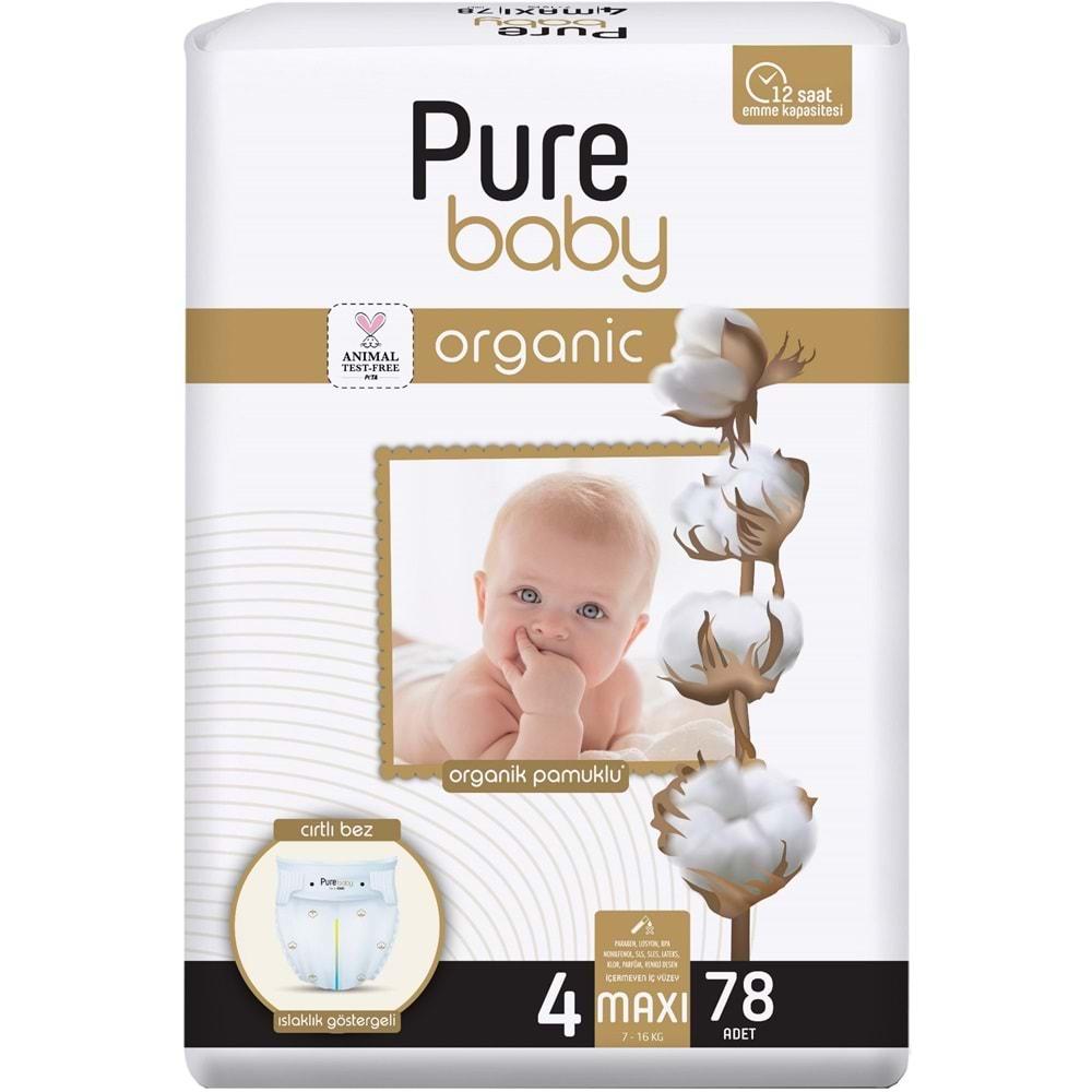 Pure Baby Bebek Bezi Beden:4 (7-16KG) Maxi 390 Adet Mega Fırsat Pk