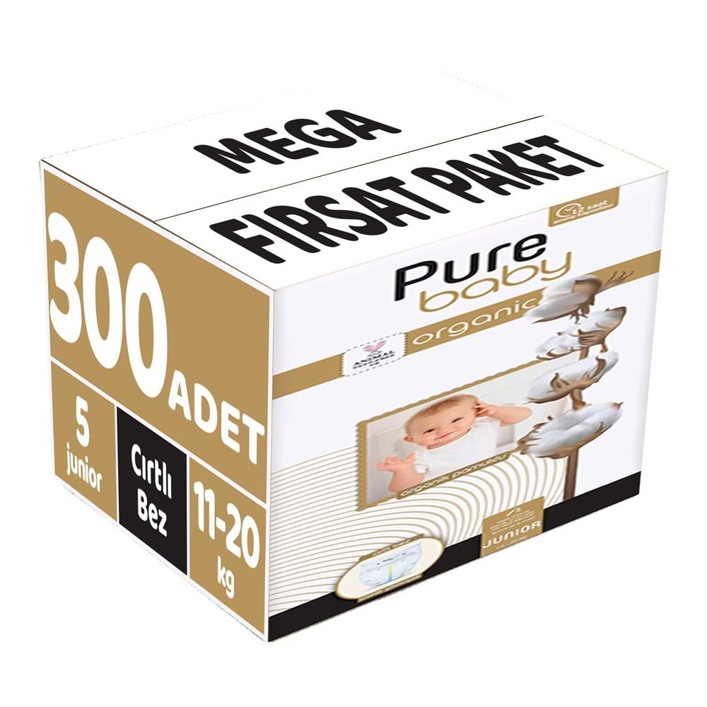 Pure Baby Bebek Bezi Beden:5 (11-20KG) Junior 300 Adet Mega Fırsat Pk