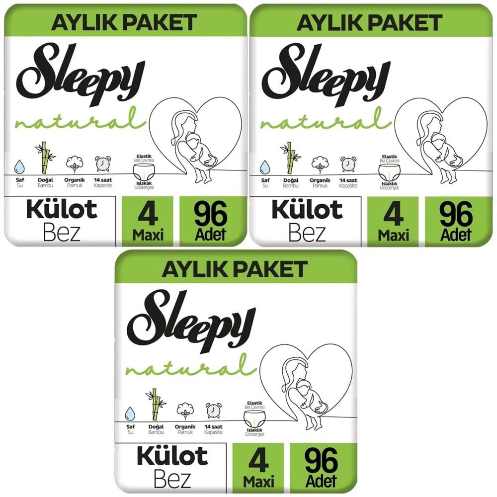 Sleepy Külot Bebek Bezi Natural Beden:4 (7-14KG) Maxi 288 Adet Aylık Ultra Pk