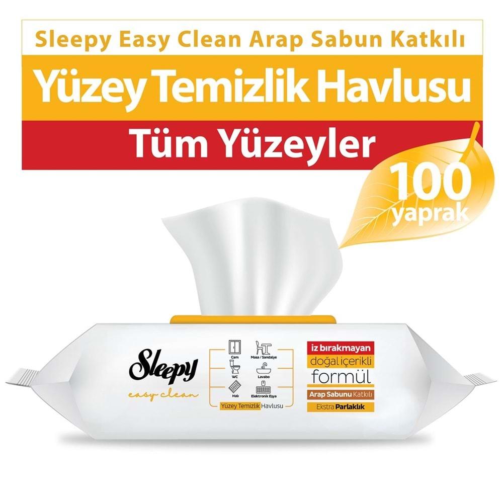 Sleepy Easy Clean Yüzey Temizlik Havlusu 100 Yaprak Arap Sabunlu Plstk Kapak (2 Li Set) 200 Yaprak