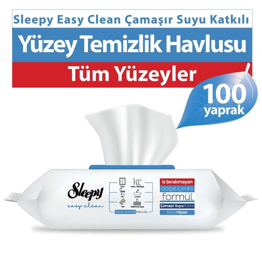 Sleepy Easy Clean Yüzey Temizlik Havlusu 100 Yaprak Çamaşır Suyu Etkili (2 Li Set) 200 Yaprak