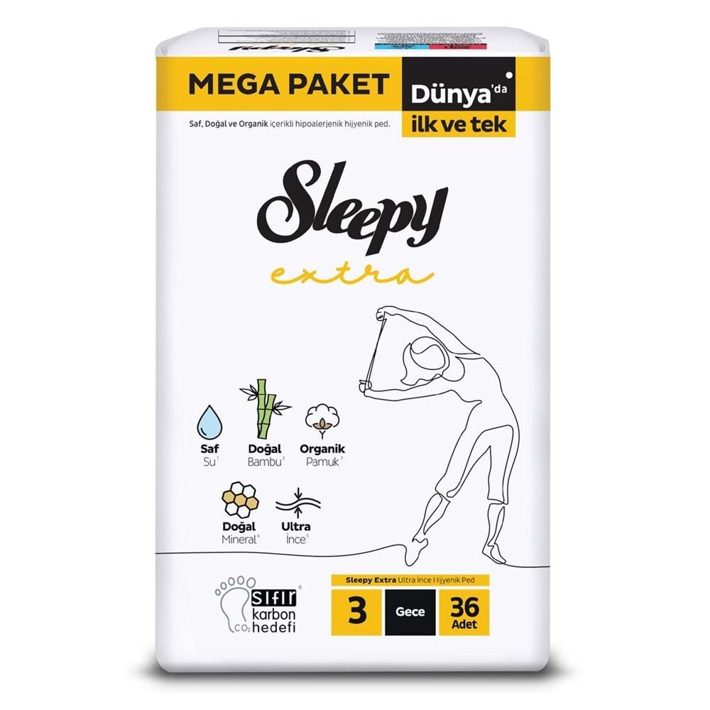 Sleepy Extra Hijyenik Ped Gece 108 Adet Mega Pk (3PK*36)
