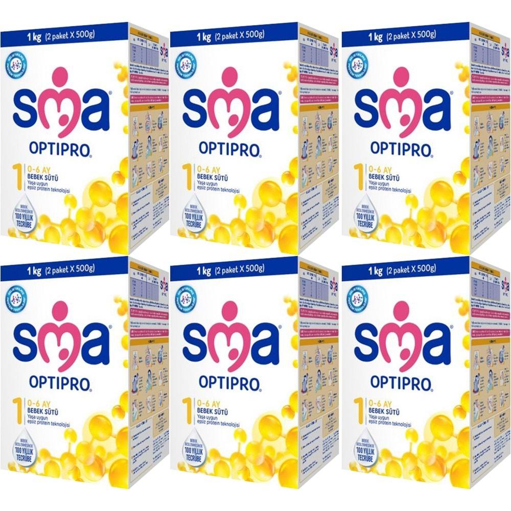 Sma Optipro No:1 1000GR Bebek Sütü (0-6 Ay) Kutu (6 Lı Set)