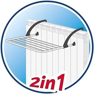 Vileda Çamaşır Askılığı Kurutmalık Premium 2in1 Ev İçi (Sökülebilir Kanatlı Alüminyum)