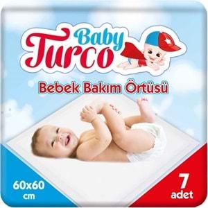 Baby Turco Bebek Bakım Alt Açma Örtüsü 60*60CM 7 Adet Tekli Pk