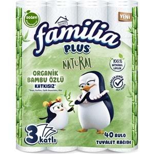 Familia Plus Tuvalet Kağıdı 3 Katlı 40 Lı Paket Natural Organik Bambu Özlü