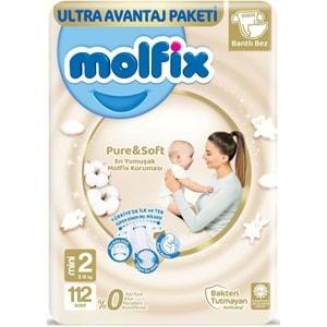 Molfix Pure&Soft Bebek Bezi Beden:2 (3-6Kg) Mini 112 Adet Ultra Avantaj Pk