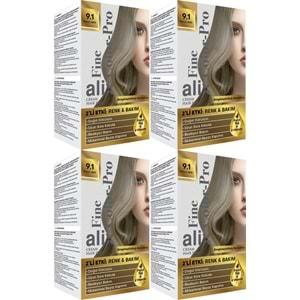 Alix 50ML Kit Saç Boyası 9.1 Küllü Sarı (4 Lü Set)