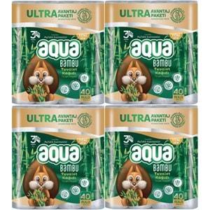 Aqua Tuvalet Kağıdı 3 Katlı 160 Lı Set Bambu Ultra Avantaj Pk (4PK*40)