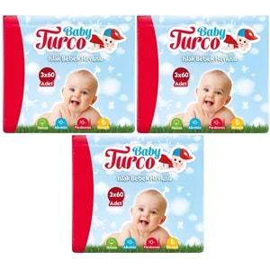Baby Turco Islak Havlu Mendil Klasik (9 lu Set) 60 Yaprak Plastik Kapaklı (3PK*3)