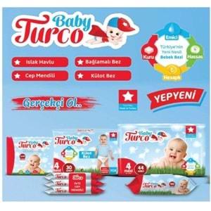 Baby Turco Islak Havlu Mendil Klasik (36 lı Set) 60 Yaprak Plastik Kapaklı (12PK*3)