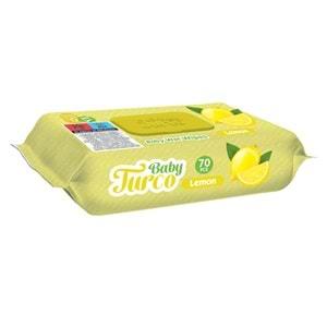 Baby Turco Islak Havlu Mendil 70 Yaprak Limon 3 Lü Set Plastik Kapaklı (210 Yaprak)