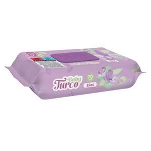 Baby Turco Islak Havlu Mendil 70 Yaprak Leylak 6 Lı Set Plastik Kapaklı (420 Yaprak)