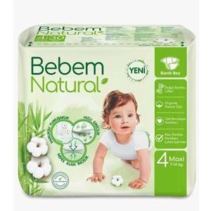 Bebem Bebek Bezi Natural Beden:4 (7-14Kg) Maxi 104 Adet Ekonomik Fırsat Pk