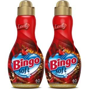 Bingo Soft Çamaşır Yumuşatıcı Konsantre 1440ML Lovely (2 Li Set)