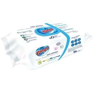 Bingo Clean Yüzey Temizlik Havlusu 96 Yaprak Beyaz Sabun Plastik Kapaklı (4 Lü Set) 384 Yaprak