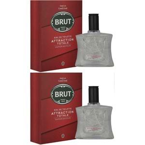 Brut Parfüm Erkek/Men 100ML Attraction Totale Edt (Kırmızı) (2 Li Set)