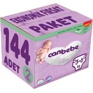 Canbebe Bebek Bezi Beden:2 (3-6Kg) Mini 144 Adet Ekonomik Fırsat Paket