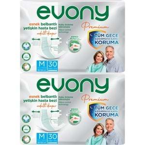 Evony Premium Hasta Bezi Yetişkin Bel Bantlı Tekstil Yüzey M-Orta 60 Adet