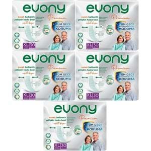 Evony Premium Hasta Bezi Yetişkin Bel Bantlı Tekstil Yüzey Ekstra Büyük (XL) 150 Adet