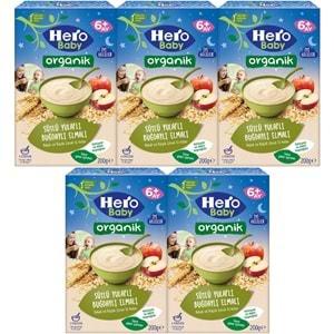 Hero Baby Kaşık Maması 200GR Gece Sütlü Elmalı 8 Tahıllı 5 Li Set