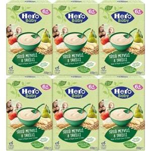 Hero Baby Kaşık Maması 200GR Sütlü Meyveli 8 Tahıllı 6 Lı Set