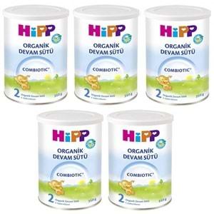 Hipp Organik Combiotic Bebek Sütü 350GR No:2 (5 Li Set)