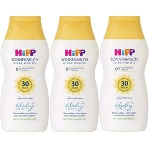 Hipp Babysanft Bebek Güneş Sütü 200Ml (30 Faktör) (3 Lü Set)