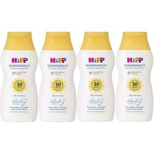 Hipp Babysanft Bebek Güneş Sütü 200Ml (30 Faktör) (4 Lü Set)