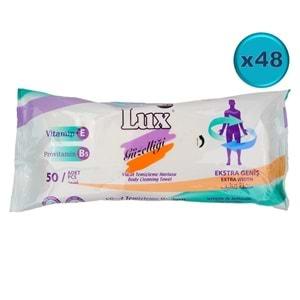 Lüx Hasta Vücut Temizleme Islak Mendil Havlu 50 Yaprak XL (48 Li Set)