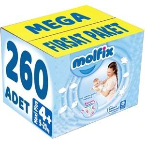 Molfix Bebek Bezi Beden:4+ (9-20Kg) Maxi Plus 260 Adet Mega Fırsat Pk