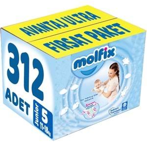Molfix Bebek Bezi Beden:5 (11-18Kg) Junior 312 Adet Avantaj Ultra Fırsat Pk