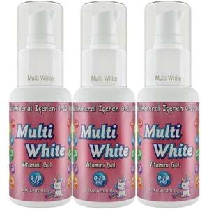Multi White Diş Macunu 50ML Sakız Aromalı Bol Vitaminli (0-10 Yaş) (3 Lü Set)
