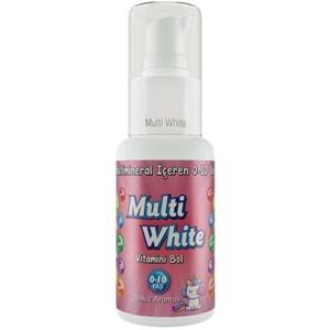 Multi White Diş Macunu 50ML Karma Muz-Çilek-Sakız Aromalı Bol Vitaminli (0-10 Yaş) (9 Lu Set)