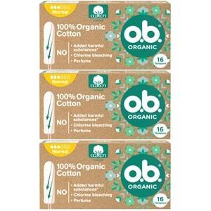 O.B Organic Normal Tampon 48 Li Set (3PK*16)