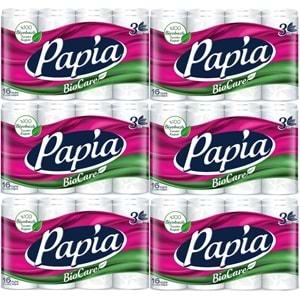 Papia Tuvalet Kağıdı (3 Katlı) 96 Lı Pk Bio Care (6PK*16)