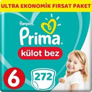 Prima Külot Bebek Bezi Beden:6 (15+Kg) XL 272 Adet Ultra Ekonomik Fırsat Pk