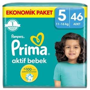 Prima Bebek Bezi Beden:5 (11-16Kg) Junior 184 Adet Süper Ekonomik Fırsat Pk