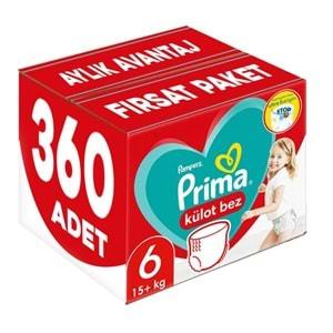Prima Külot Bebek Bezi Beden:6 (15+KG) Extra Large 360 Adet Aylık Avantaj Fırsat Pk
