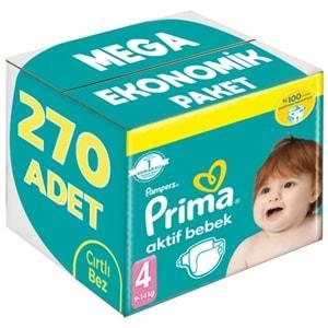 Prima Bebek Bezi Beden:4 (9-14Kg) Maxi 270 Adet Mega Ekonomik Pk