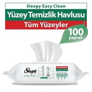 Sleepy Easy Clean Yüzey Temizlik Havlusu 100 Yaprak Plastik Kapaklı (5 Li Set) 500 Yaprak