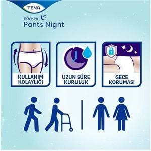 Tena Proskin Pants Night Emici Külot Hasta Bezi Gece Medium-Orta/Süper 120 Adet (4PK*30)